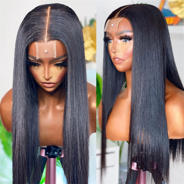 Straight 2x6 Lace Closure Wig Middle Part HD Transparent Lace Closure Affordable Price Human Hair Wigs